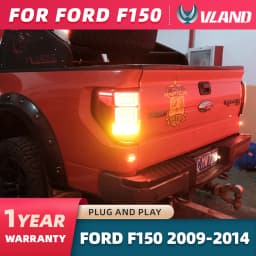 VLAND For 2009-2014 Ford F150 F-150 SVT Raptor Pickup Rear Tail Light Brake Lamps Elegant Black Frame Smoked Car Accessories