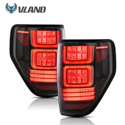 VLAND For 2009-2014 Ford F150 F-150 SVT Raptor Pickup Rear Tail Light Brake Lamps Elegant Black Frame Smoked Car Accessories