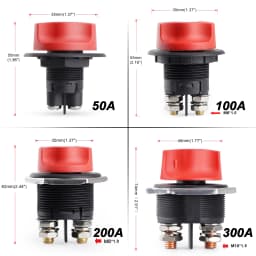 50A 100A 200A 300A Car Battery Switch DC 32V Disconnecter Battery Isolator Cut Off Switch Kit For Car Motorcycle Truck Boat