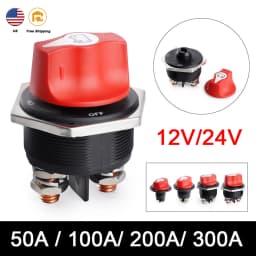 50A 100A 200A 300A Car Battery Switch DC 32V Disconnecter Battery Isolator Cut Off Switch Kit For Car Motorcycle Truck Boat
