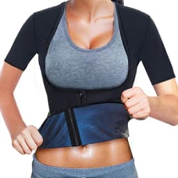Sauna Shirt for Women Sauna Short Sleeve Sweat Vest Weight Loss Sauna Suit Training Slimming Body Shaper Workout Heat Trapping