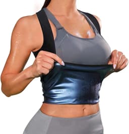 Sauna Shirt for Women Sauna Short Sleeve Sweat Vest Weight Loss Sauna Suit Training Slimming Body Shaper Workout Heat Trapping