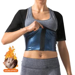 Sauna Shirt for Women Sauna Short Sleeve Sweat Vest Weight Loss Sauna Suit Training Slimming Body Shaper Workout Heat Trapping