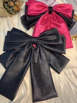 Fashionable Solid Color Stereo Bow Hair Clip For Female Girls Rose Print Five Layer Oversized Barrette Bow Hair Accessories