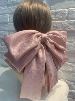 Fashionable Solid Color Stereo Bow Hair Clip For Female Girls Rose Print Five Layer Oversized Barrette Bow Hair Accessories