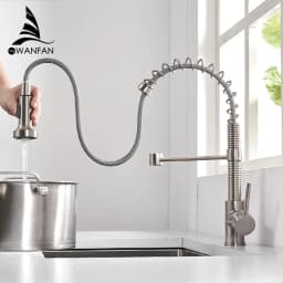 Kitchen Faucets Black Stainless Steel Faucets for Kitchen Sink Pull Out Spring Spout Mixers Tap Hot Cold Water Crane 866053R