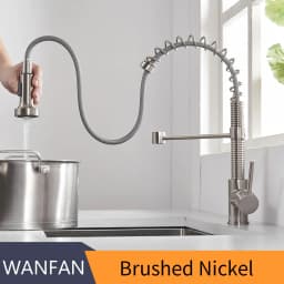 Kitchen Faucets Black Stainless Steel Faucets for Kitchen Sink Pull Out Spring Spout Mixers Tap Hot Cold Water Crane 866053R