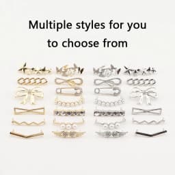Fashion Metal Shoe Charms Luxury Diamond Pearl Sneaker Charms Gold Silver Shoe decoration DIY Shoelaces Buckles Shoes Accesories