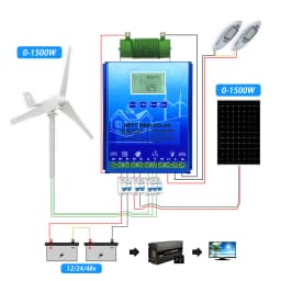 MPPT 2000W 3000W Hybrid Wind Solar Charge Controller Wind Turbine Solar panel Regulator WIFI For 12V 24V 48V Wind Solar system