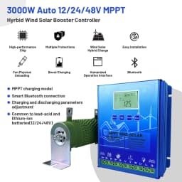 MPPT 2000W 3000W Hybrid Wind Solar Charge Controller Wind Turbine Solar panel Regulator WIFI For 12V 24V 48V Wind Solar system