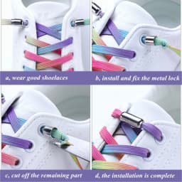 Rainbow Elastic Laces Sneakers Colourful Flat Bands Shoelaces Without ties Adult Kids Tennis No Tie Shoe laces Shoes Accessories