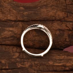 Newshe 925 Sterling Silver Cubic Zircon Curved Wedding Bands for Women Engagement Ring Enhancer Guard Size 4-13