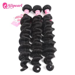 Ali Pearl Hair Loose Deep Wave Bundles Brazilian Hair Weave 3 Bundles 100% Human Hair 4 Bundles 8-26 Inches Remy Hair Extension