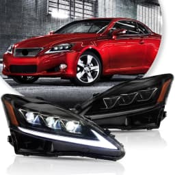 VLAND Headlamp Car Assembly For LEXUS IS250 Headlight IS350 IS300 2006-2012 IS220d/IS F Clear Lamplight With Moving Turn Signal