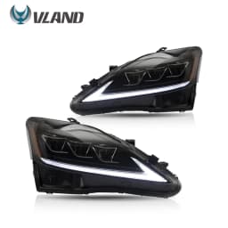 VLAND Headlamp Car Assembly For LEXUS IS250 Headlight IS350 IS300 2006-2012 IS220d/IS F Clear Lamplight With Moving Turn Signal