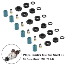 Areyourshop 6PCS Fuel Injectors Repair Seal Rebuild Kit Fit for Toyota 3VZE 1988-1995 3.0L