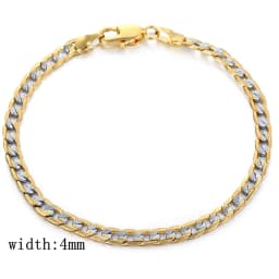 Men's Bracelet 4mm 6mm Cuban Link Chain Gold Color Mix Silver Color Bracelet for Women Men fashion 2020 Jewelry Gift GB94A