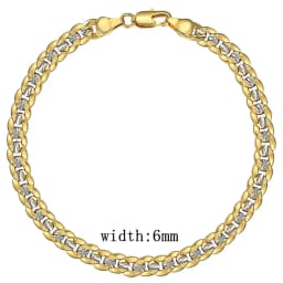 Men's Bracelet 4mm 6mm Cuban Link Chain Gold Color Mix Silver Color Bracelet for Women Men fashion 2020 Jewelry Gift GB94A