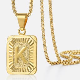 Fashion Gold Color Layered Necklace 26 Letter Charm Necklace Pendants For Women Men Box Curb Cuban Jewelry Gifts 20inch 22inch