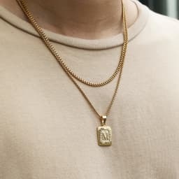 Fashion Gold Color Layered Necklace 26 Letter Charm Necklace Pendants For Women Men Box Curb Cuban Jewelry Gifts 20inch 22inch