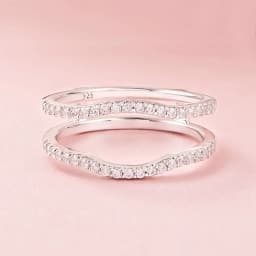 Newshe 925 Sterling Silver Adjustable Guard Enhancer Curved Ring AAAAA Cubic Zircon Stack Wrap for Women Engagement Fine Jewelry