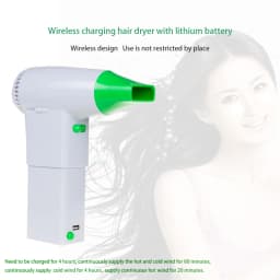 Portable Wireless Hair Dryer with Charging USB Battery Hot and Cold Blower Suitable for Outdoor Baby Pet Personal Care Tools
