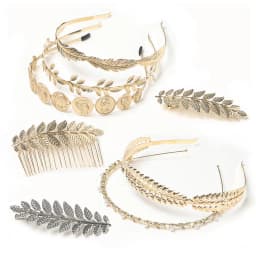 2021 Vintage Alloy Leaf Coil Hair Catch Clip Spring Clip Retro Baroque Gold Coin Portrait Headband Women Tiara Accessories Bride