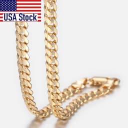 Trendsmax Men's Cuban Link Chain Necklace Gold Color Chain Necklace Gift For Men Hiphop Wholesale Jewelry 4.5mm 50cm 60cm GN438
