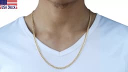 Trendsmax Men's Cuban Link Chain Necklace Gold Color Chain Necklace Gift For Men Hiphop Wholesale Jewelry 4.5mm 50cm 60cm GN438