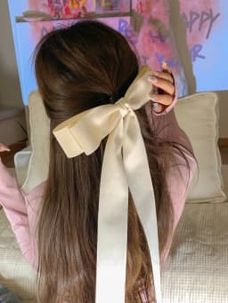 Jennie's Oversized Bow Hair Clip For Girls Ballet Style Ribbon Spring Clip Headdress And Ribbon Edge Clip Hair Accessories