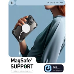 For iPhone 15 Pro Max Case 6.7” I-BLASON AresMag Full-Body Shockproof Case Compatible With MagSafe Built-in Screen Protector