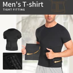 Men Body Shapers Abdomen Tight Fitting Short Sleeve Shirt Shaping Underwear Slimming Belly Tummy T-Shirt Male Modeling Corset