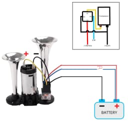 FARBIN 12V 120db Air Horn Double Tube Conjoined Pump Horn With Relay Compressor For Vehicle Truck Boat Motorcycle Accessory