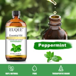 EUQEE 118ML Lavender Jasmine Eucalyptus Vanilla Peppermint Essential Oils with Glass Dropper|Aromatherapy, Humidifier,DIY Soap