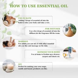 EUQEE 118ML Lavender Jasmine Eucalyptus Vanilla Peppermint Essential Oils with Glass Dropper|Aromatherapy, Humidifier,DIY Soap