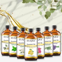 EUQEE 118ML Lavender Jasmine Eucalyptus Vanilla Peppermint Essential Oils with Glass Dropper|Aromatherapy, Humidifier,DIY Soap