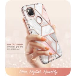 I-BLASON For Google Pixel 4A Case (2020 Release) Cosmo Full-Body Marble Glitter Case Cover WITH Built-in Screen Protector