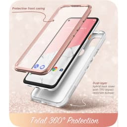 I-BLASON For Google Pixel 4A Case (2020 Release) Cosmo Full-Body Marble Glitter Case Cover WITH Built-in Screen Protector