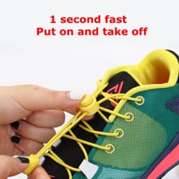 1pair Elastic shoelaces Round Spring plastic lock Quick wear in 1 second No tie shoelaces Suitable for all shoelaces Lazy laces