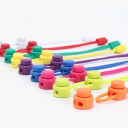 1pair Elastic shoelaces Round Spring plastic lock Quick wear in 1 second No tie shoelaces Suitable for all shoelaces Lazy laces