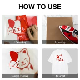 HTVRONT 12"X 5ft/30x152cm PVC Elastic Heat Transfer Vinyl for T-shirt DIY Decoration Craft Iron on HTV Roll For Cricut Maker