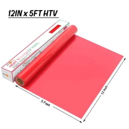 HTVRONT 12"X 5ft/30x152cm PVC Elastic Heat Transfer Vinyl for T-shirt DIY Decoration Craft Iron on HTV Roll For Cricut Maker