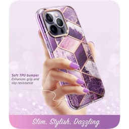 For iPhone 14 Pro Max Case 6.7 inch (2022) I-BLASON Cosmo Full-Body Glitter Marble Bumper Case with Built-in Screen Protector
