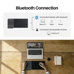 HUION Inspiroy Keydial KD200 Tablet Battery-Free Pen Wireless Graphics Digital Drawing Board with Keyboard Mesa Digitalizadora