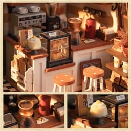 Rolife NO.17 Cafe 3D Puzzle DIY Miniature Dollhouse Kit Crafts Hobbies Amazing Gift for Women Children DG162