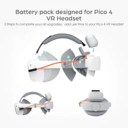 BOBOVR P4 Twin Battery Upgrade Combo Compatible with Pico4 pro Recirculating Power Supply System Dual Battery and Charging Dock