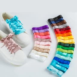 Silk Satin Shoelaces 2 CM Width Flat Ribbon Shoe laces Boots Women Sneakers Shoelace 22 Colors Length 80CM 100CM 120CM 140CM