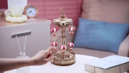 Robotime Magic Amusement Park Wooden Toys DIY Music Box Moveable 3D Wooden Puzzle for Kids Gifts for Christmas EA