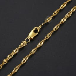 Chic Thin 2mm Yellow Gold Color Necklace for Womens Girs Wave Twisted Link Chain Elegant Fashion Jewelry Wholesale GN479