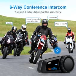 Fodsports FX6 Motorcycle Helmet Intercom Waterproof Bluetooth Headset 6 Rider BT 5.0 Interphone With FM Radio